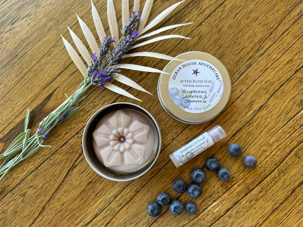 Blueberry Lavender & Chamomile After Bath Bar & Lip Balm Gift Set
