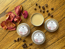 Load image into Gallery viewer, Cardamom Rose Coffee Shimmer Face &amp; Body Balm + Lip Balms
